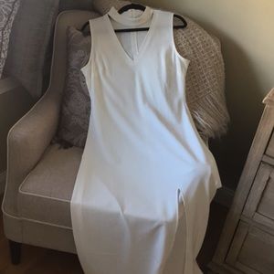 Full length slit side dress with neckband